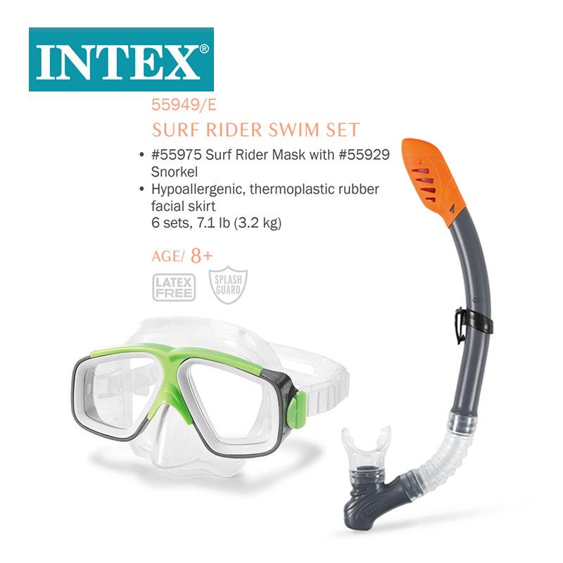 intex55949 knight goggles combination diving snorkel swimming goggles resin anti-fog comfortable swimming goggles wholesale