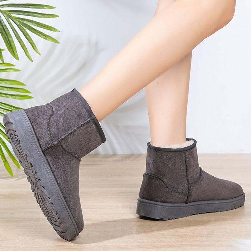 winter new snow boots plus size foreign trade flat bottom short boots northeast cotton padded shoes men fleece lined padded warm keeping snow boots women