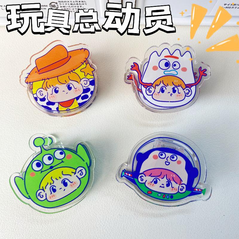 toy story buzz lightyear acrylic clip ins cartoon good-looking multi-function folder test paper clip