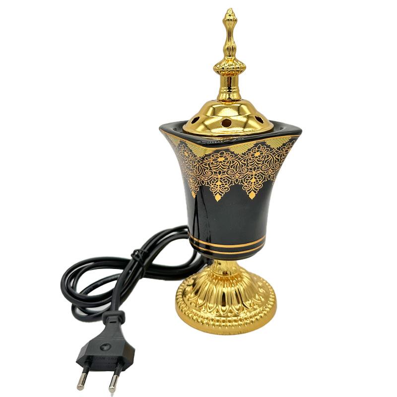 Cross-Border Ceramic Plug-in Incense Burner Arabic Style Incense Burner Indoor Sandalwood Stove Aroma Burner Charcoal Stove Exquisite