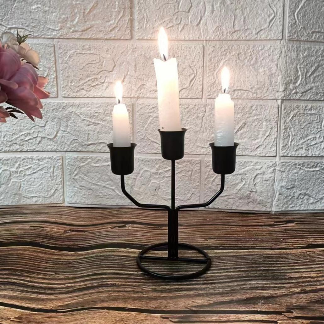 factory direct sales wrought iron candlestick living room bedroom bar table decoration wedding film and television craft storm lantern iron wire candlestick wholesale