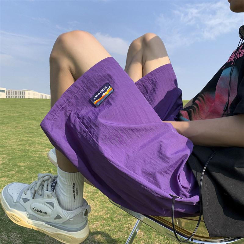purple casual sports beach shorts men's fashion brand basketball training quick-drying oversize4 pants summer thin