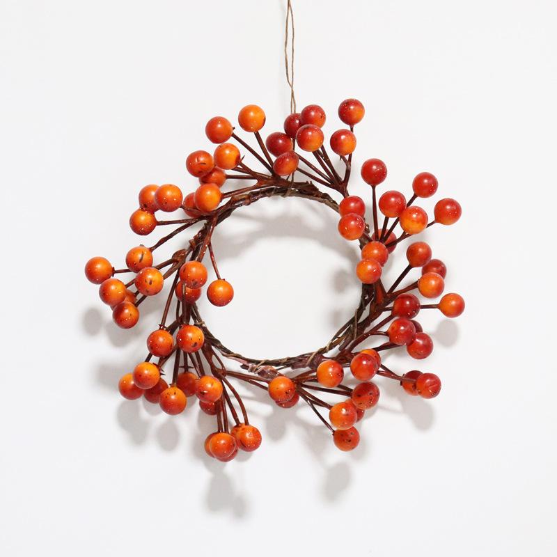 orange berry candle ring string halloween garland door hanging decorative thanksgiving orange candle ring wholesale