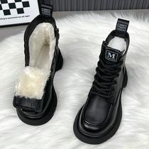 wholesale wool snow boots fur ankle boots popular martin boots women's winter warm platform plus non-slip cotton shoes