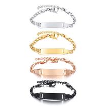 Children's Bracelet Stainless Steel Blank Curved Brand Adjustable 12 + 3cm Can Carve Writing Bracelet Jewellery BR-798