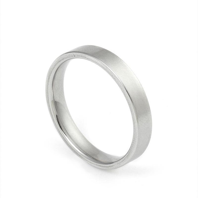 cross-border titanium steel ring non-fading niche design 4mm matte plain ring stainless steel jewelry couple ring men and women Item Picture