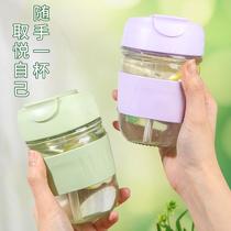 wholesale internet hot glass cup double drink cup fashion water cup tumbler push gift cup creative glass printable