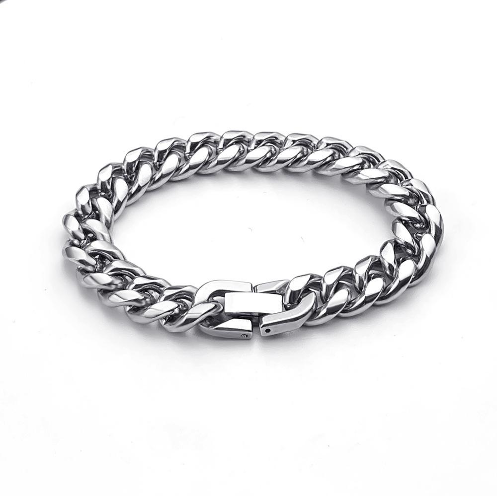 hot sale promotion titanium steel cuban link chain necklace stainless steel jewelry buckle round grinding chain men's domineering clothing accessories