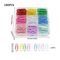 New 180 Macarons Color Clip Book Mark Bookmark Paper Clip 28mm Financial Storage Clip