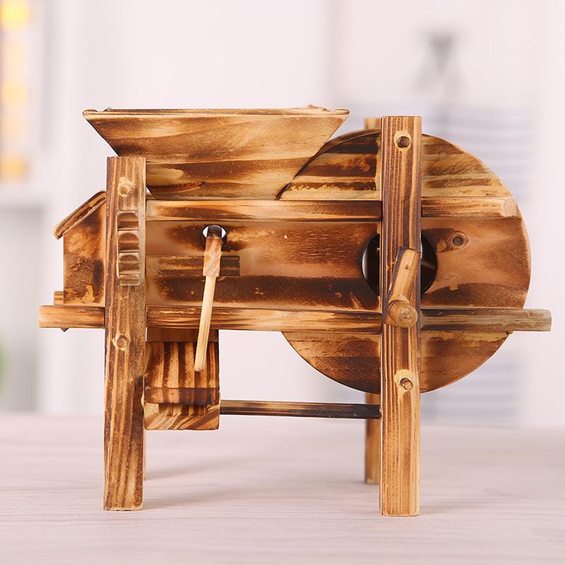 A Variety of Wooden Model Crafts Decoration Simulation Farm Tools Model Ancient Well Wheelbarrow Popcorn Machine Wooden Toys