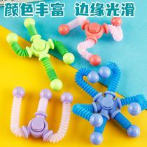 cross-border new hot sale variety telescopic tube gyro decompression deformation fingertip gyro extension tube toy factory wholesale