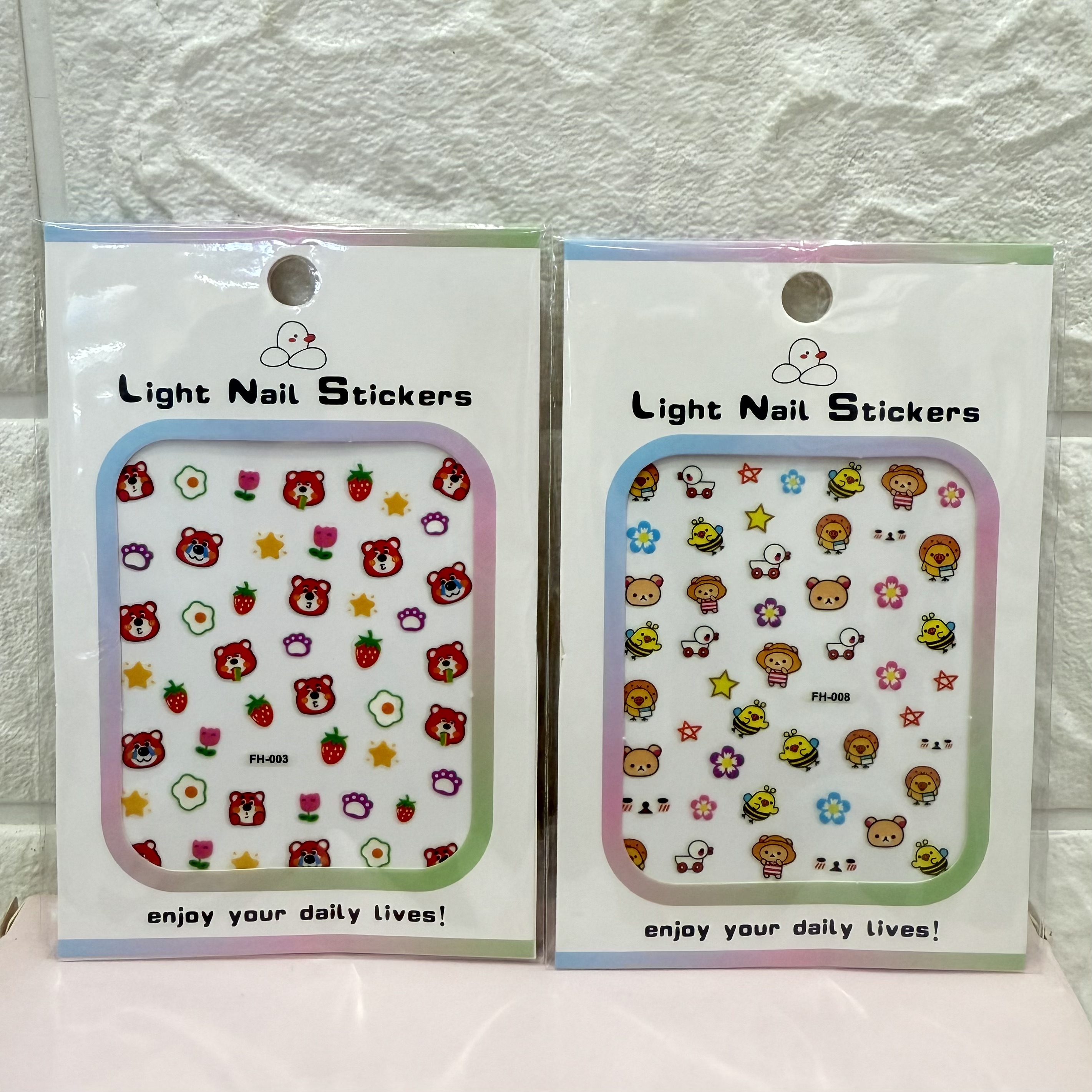 Cartoon luminous nail stickers, cartoon fruit cute relief luminous nail stickers, luminous relief three-dimensional nail stickers