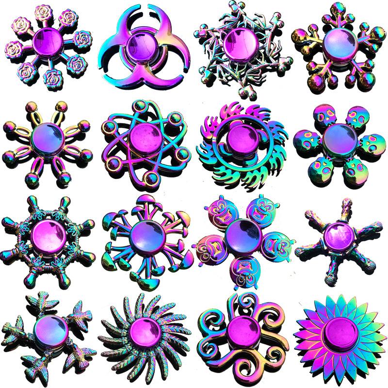 Factory Wholesale Colorful Alloy Fingertip Gyro Stall Toy Pressure Reduction Toy Hand Spinner Hand Spinner