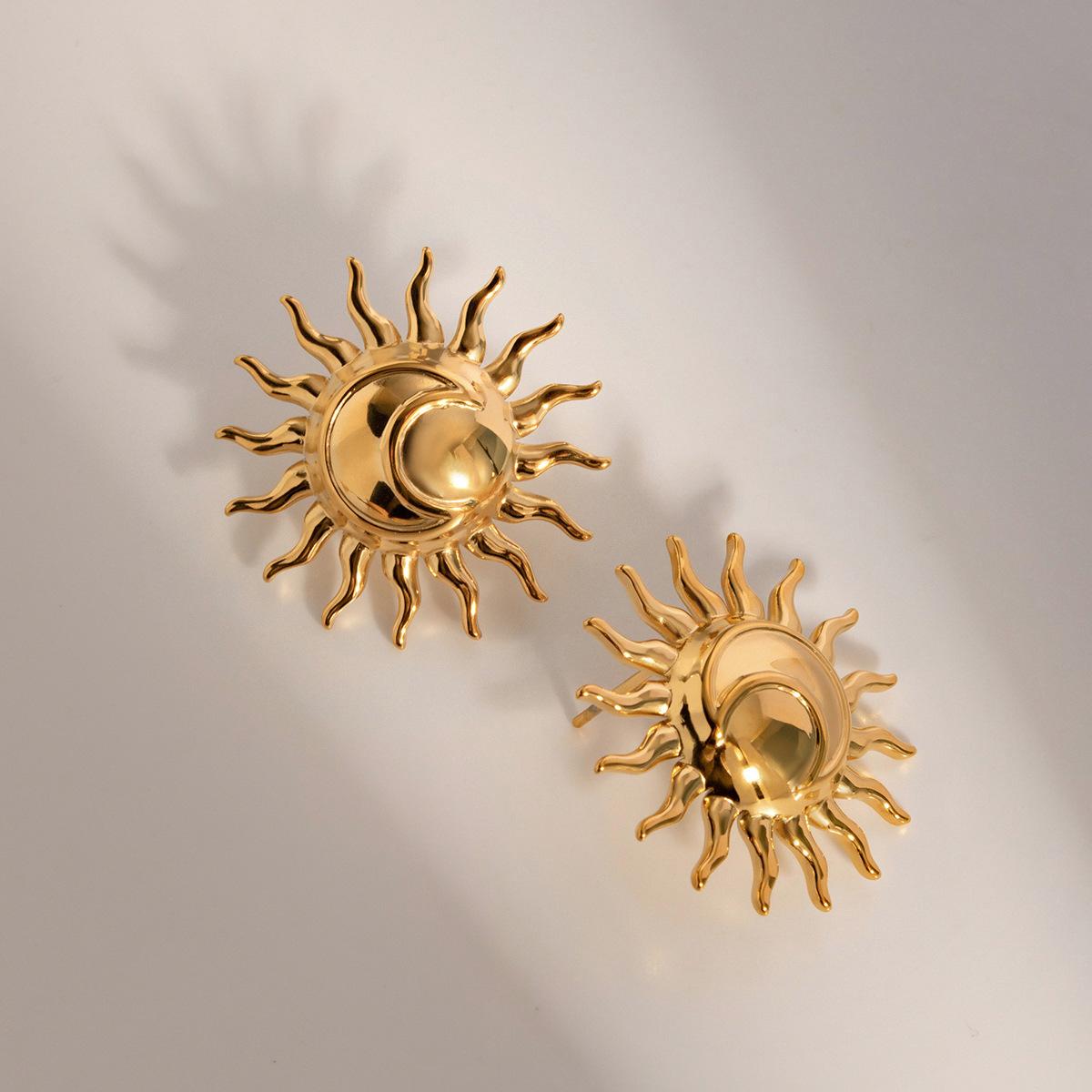 ins new 18k gold stainless steel eight awn star ear clip earrings stainless steel jewelry fashion personality gift for ladies