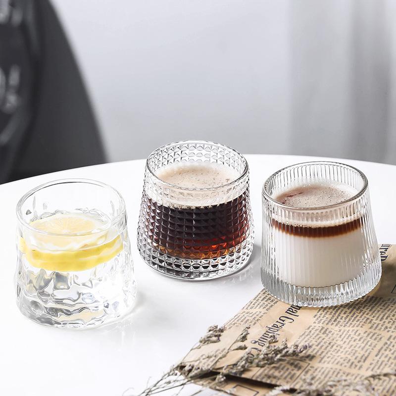 whiskey wine glass rotating glass household spirits beer tumbler foreign wine crystal glass cup