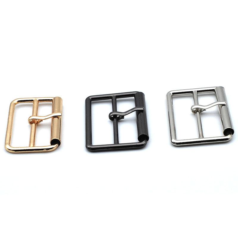 wholesale metal roller square day belt buckle belt metal drill women's leather pipe three-gear buckle