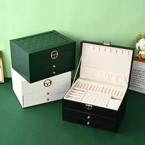 advanced jewellery box household multi-layer drawer type anti-oxidation large capacity earrings earring jewelry storage box