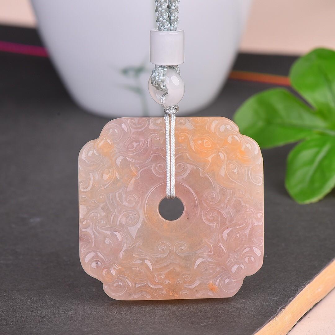Natural Xinjiang Golden Jade Safety Buckle Pendant Safe Trip Necklace Pendant Lotus Year Fish Sweater Chain Accessories