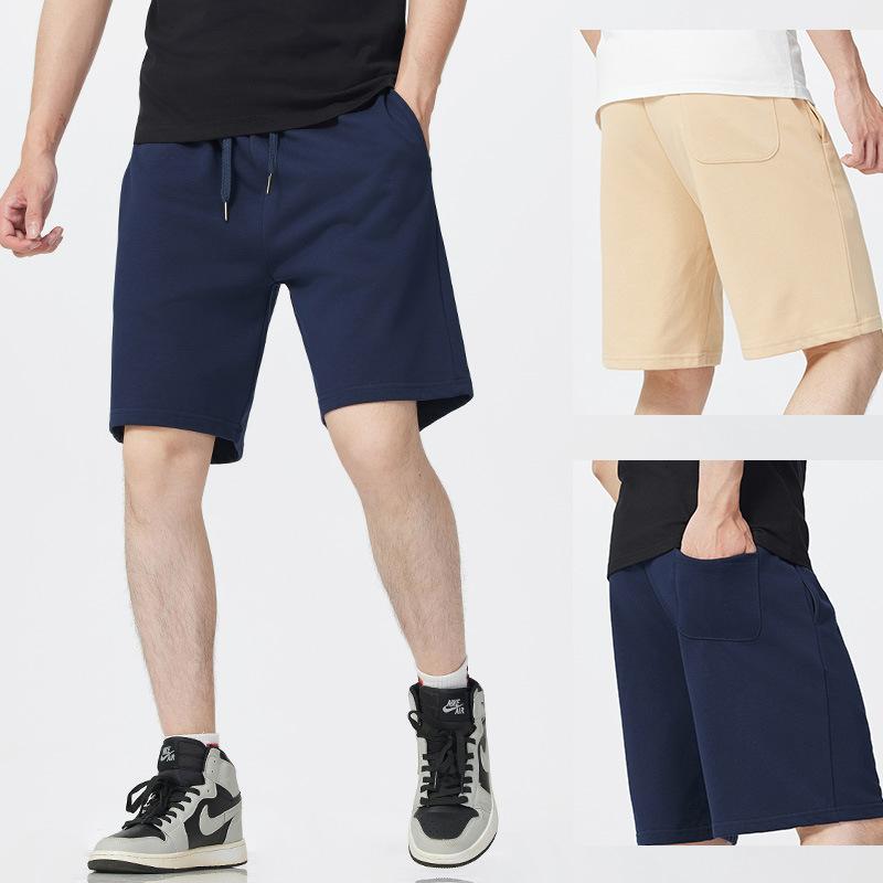 300G Heavy Terry Sweater Cotton Shorts Men's Casual Pants Shorts Men's Good Quality Solid Color Beach Pants Shorts