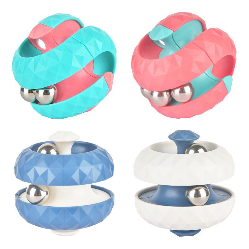 cross-border hot diamond pattern ball track ball gyro cube decompression toy fingertip gyro for decompression cube
