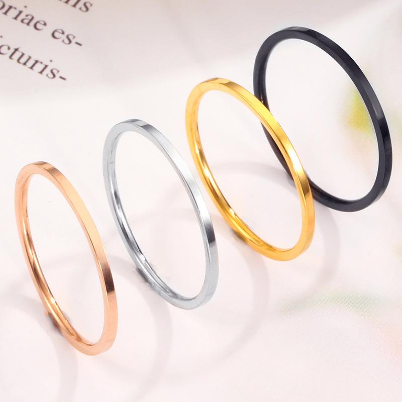 european and american cross-border hot couple ultra-fine glossy titanium steel women's ring simple food tail ring ring stainless steel jewelry full figure