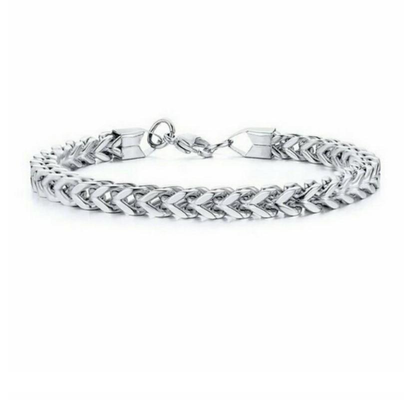 european and american new stainless steel jewelry personalized gift three colors optional men's personalized charm bracelet Specification drawing