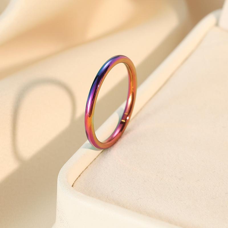 Titanium Steel Ring non-Fading Niche Ins French Girls Shiny Ring Cold Jewelry Wholesale Stainless Steel Jewelry