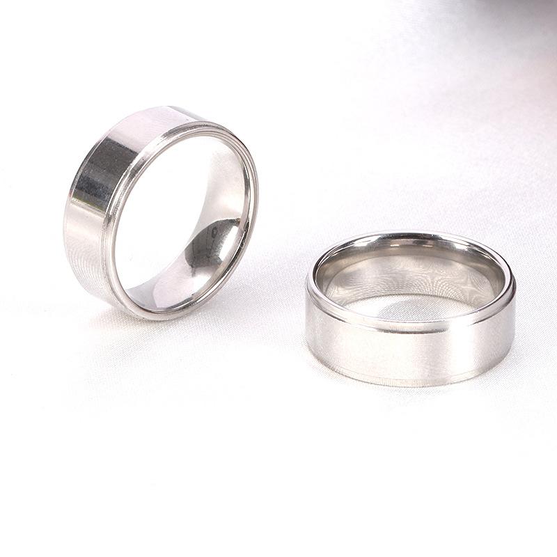 hot-selling cross-border european and american titanium steel ring light luxury fashion silver stainless steel jewelry ring details Picture