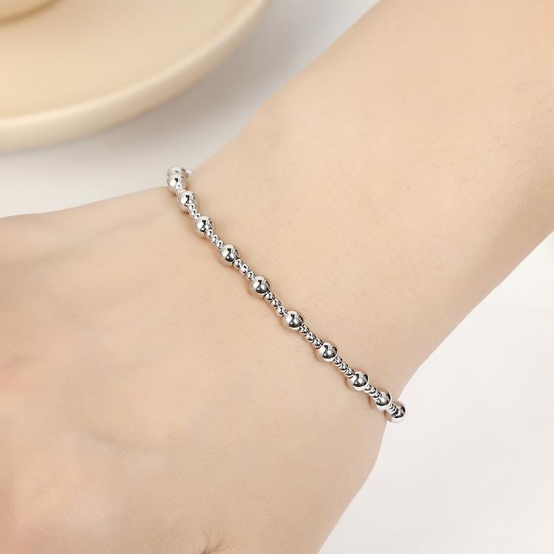 supply amz metal stainless steel jewelry women's bracelet cssic mini high quality waterproof 18k gold estic bracelet details Picture
