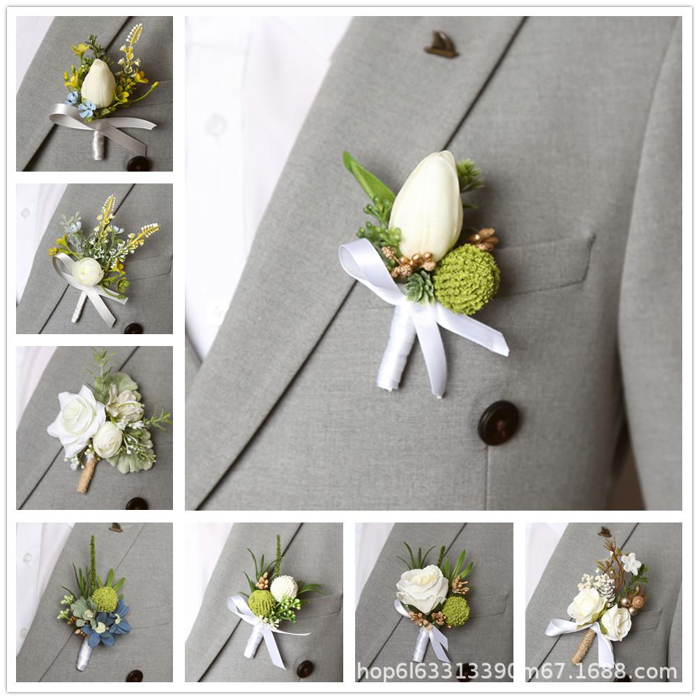 Weiran Wedding Supplies Wedding Flower Bouquet Artificial Flower Business Celebration Opening Guest Corsage Boutonniere Handed Flower Manufacturer