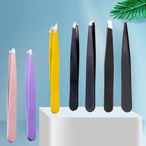 factory wholesale 96 eyebrow clip positive mouth oblique mouth eyebrow clip stainless steel tweezers spray paint eyebrow fake eyelash clip beauty tools