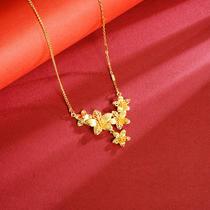 alluvial gold flower necklace women's summer versatile high sense temperament entry lux accessories jewellery yiwu accessories no color fading