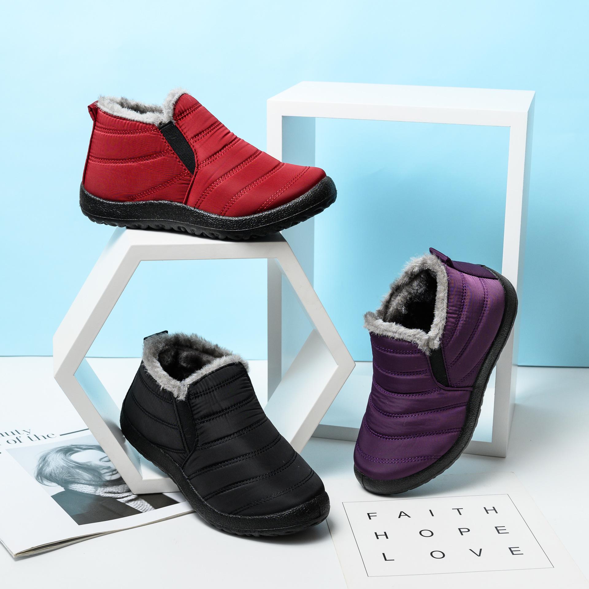 2021 Winter Men Women Cotton Boots Shoes Women Cotton Shoes plus Velvet Thick Warm Casual Shoes Couple Comfortable Mom Shoes