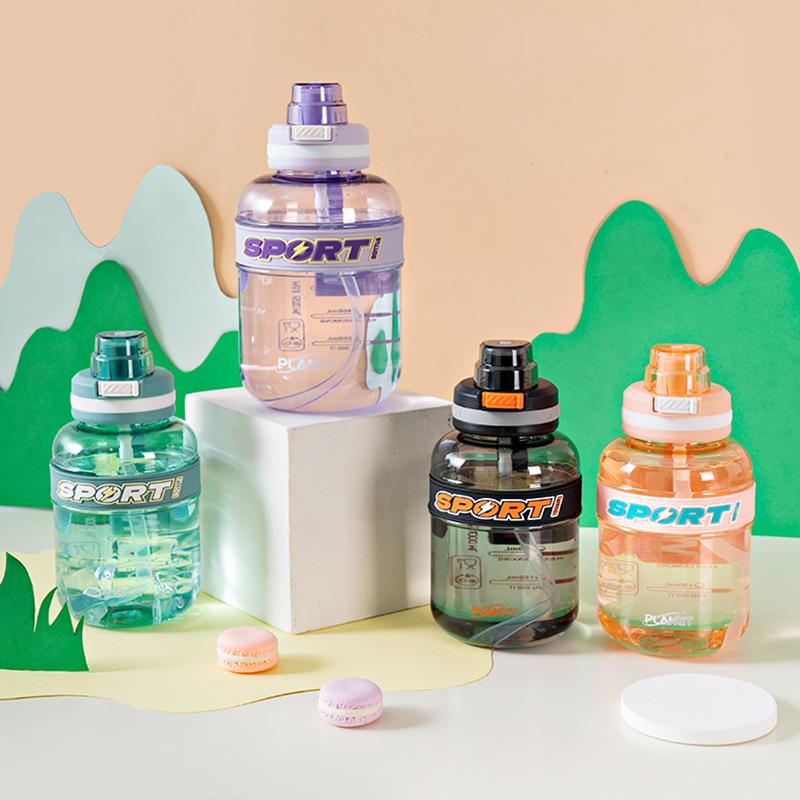 new pc sports bottle cup female student sports portable water bottle 1000ml bounce cover drinking cup tumbler