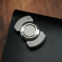 cross-border hot selling stainless steel three-body small square fingertip gyro edc toy pop coin push card decompression artifact ppb