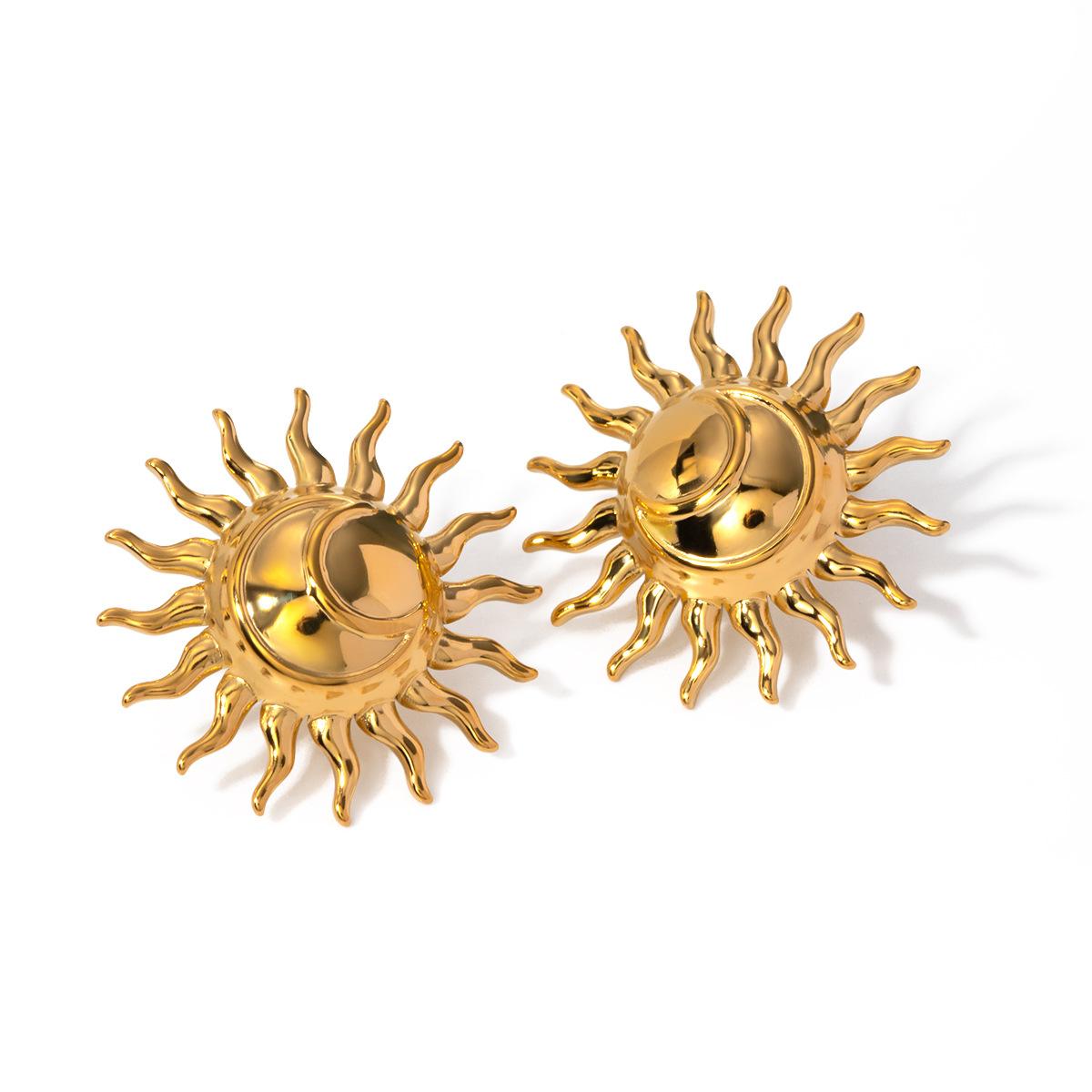 ins new 18k gold stainless steel eight awn star ear clip earrings stainless steel jewelry fashion personality gift for ladies Item Picture