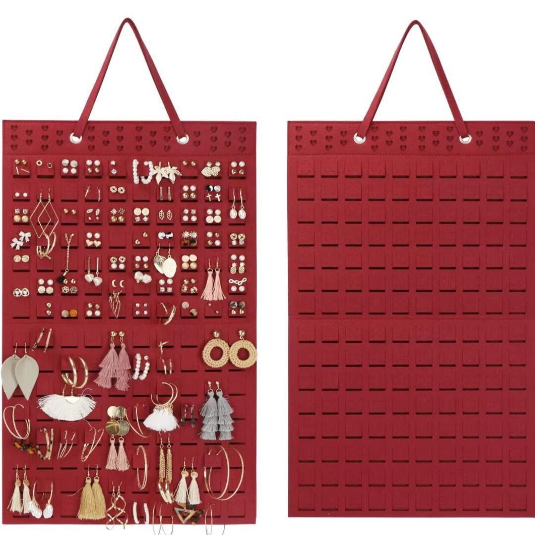 New Felt Earring Storage Hanging Bag Wall-Mounted Ornament Jewellery Pouch Hanging Bag Wall Hanging Decoration Type Necklace Ring Buggy Bag
