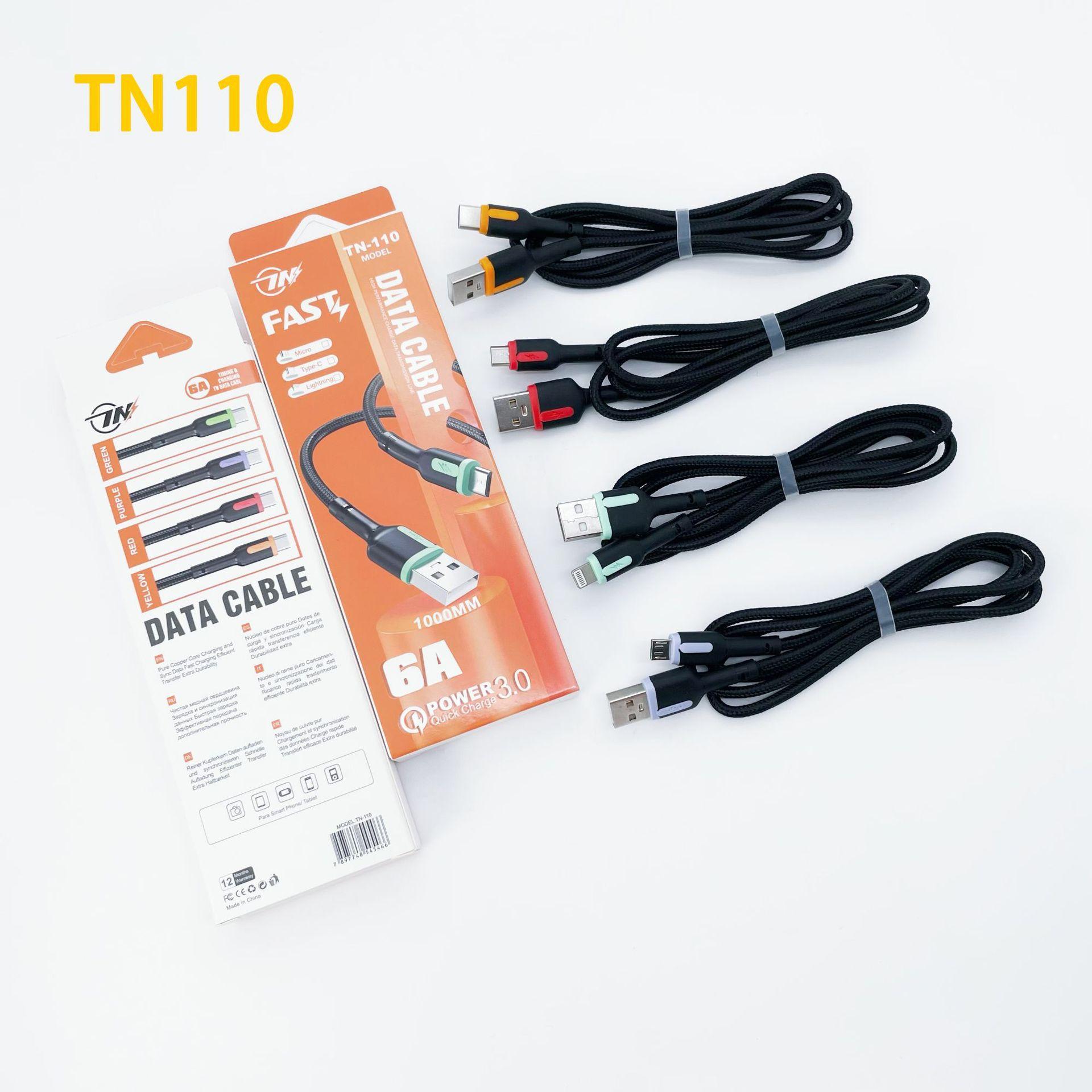 Tn110 New PVC Fast Charge Data Cable Support I5 Android TC Smartphone Qc3.0 Function Delivery Supported