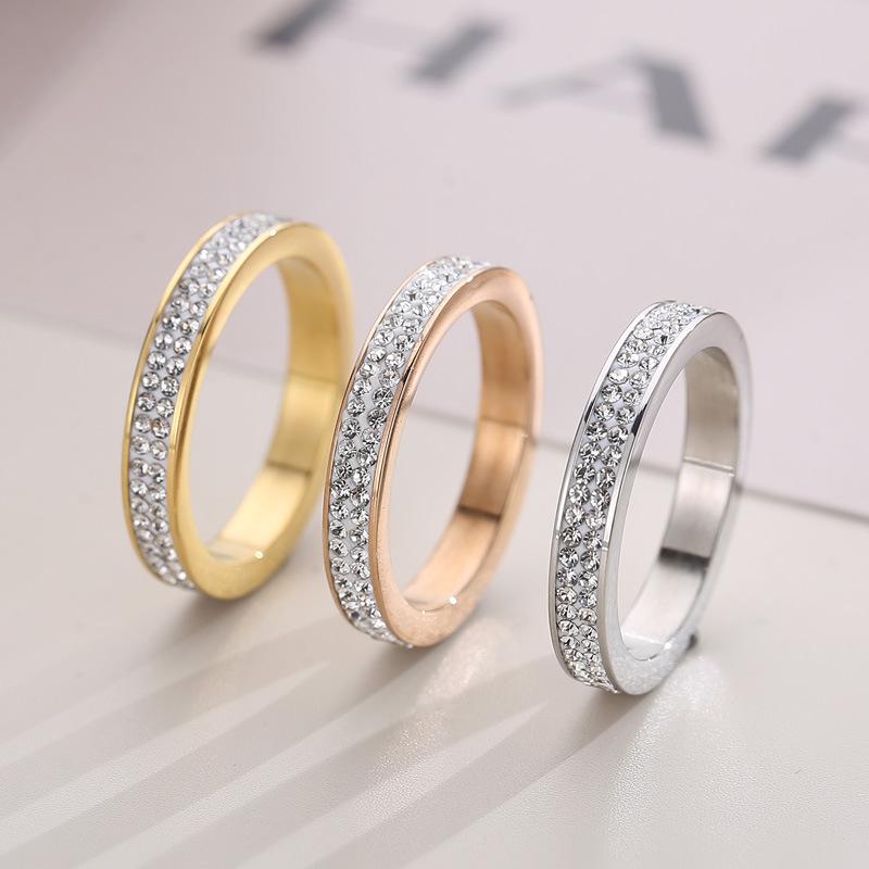 cross-border supply titanium steel starry couple ring niche ring simple jewelry ring stainless steel jewelry wholesale
