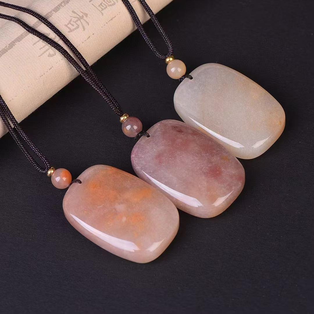 xinjiang jinsi jade violet safety buckle pendant natural jade safety-blessing card pendant jade pendant necklace live supply