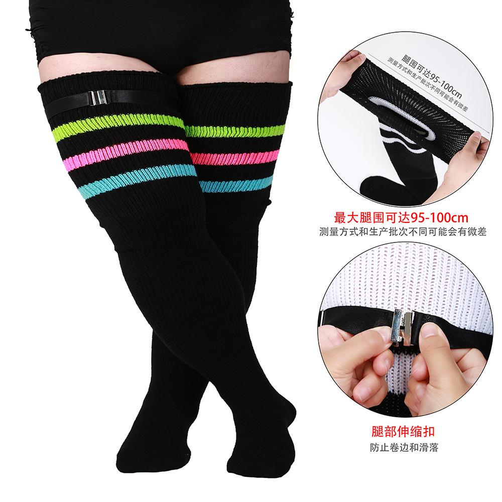 spring new extra fat ladies adult overknee long boot cotton socks extra long extra thick hold-ups european and american women's long socks