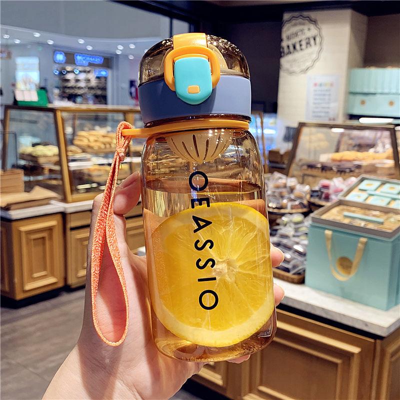 korean style cute water cup student outdoor sports plastic cup simple ins internet celebrity drop-resistant tumbler portable full figure