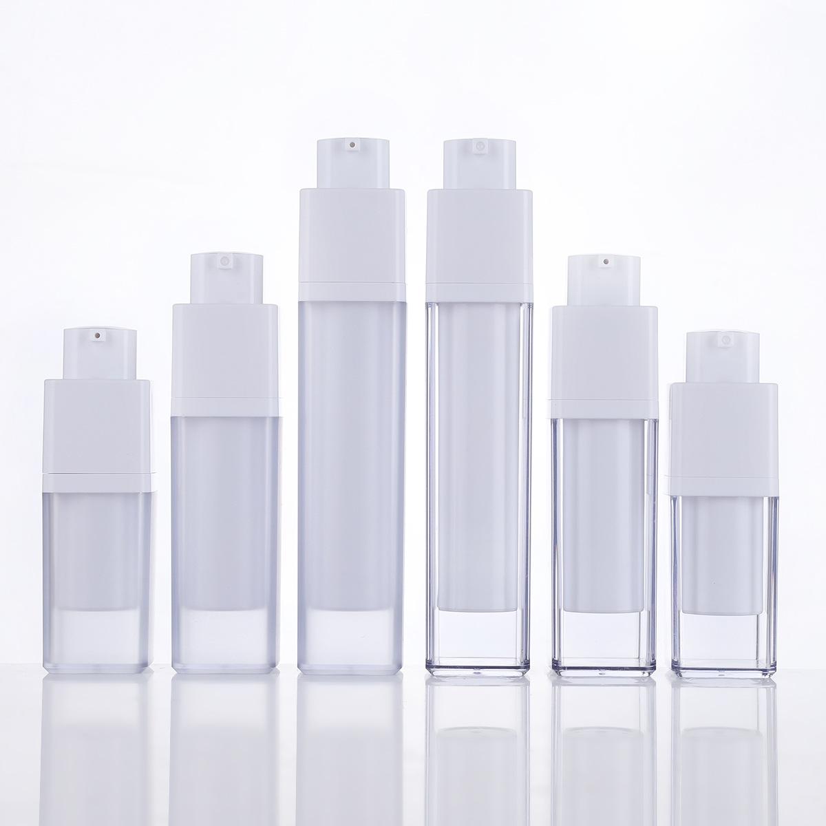 in stock supply 153050as square rotating vacuum flask lotion pump portable vacuum cosmetic packaging materials