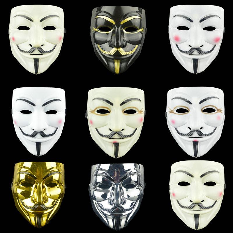 Halloween Horror Ghost Face Mask V for Vendetta Mask V-Shaped Monster Mask Full Face Men's Mask Film and Television Mask