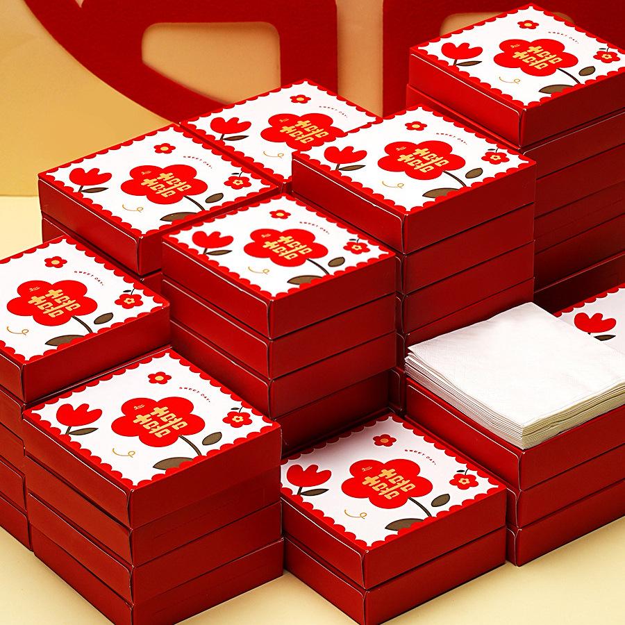 spot wedding banquet boxed tissue wedding napkin engagement wedding banquet wedding red wedding supplies paper wholesale