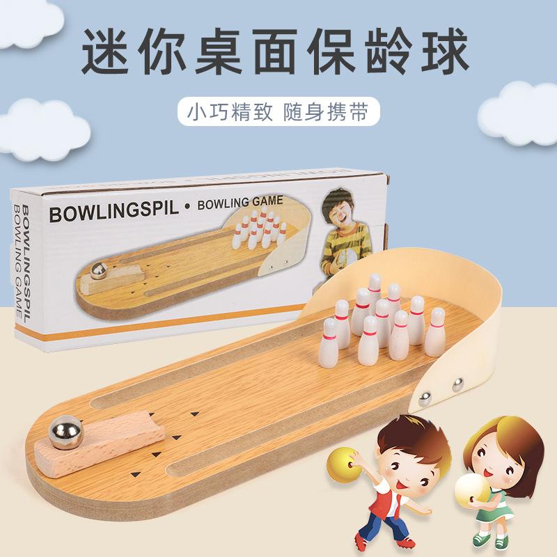 Cross-Border Early Education Children's Educational Toys One Piece Dropshipping Parent-Child Interaction Mini Bowling Wooden Toys Wholesale