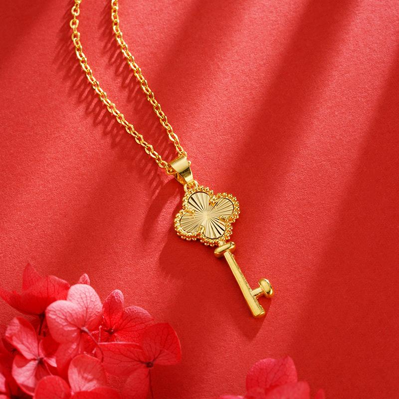 vietnam placer gold key pendant niche temperament affordable luxury fashion pendant high sense accessories jewellery accessories wholesale
