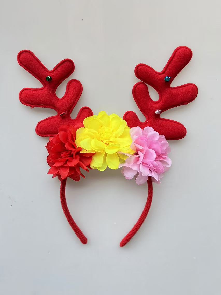 Christmas headwear and hair band accessories, cute reindeer Christmas tree, antler headwear and hair accessories, Christmas children's festival decorations 5 details Picture