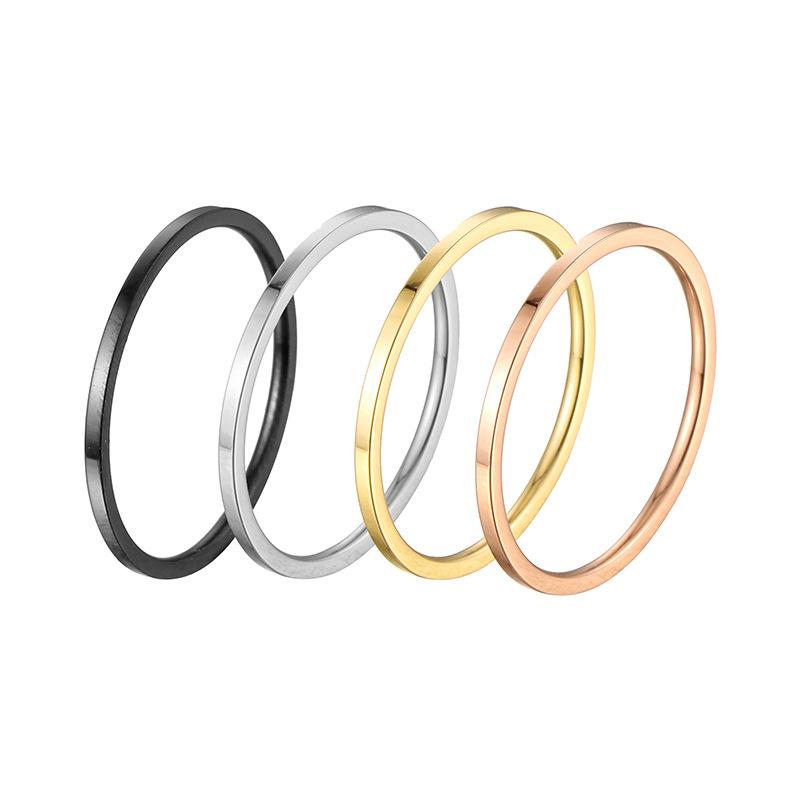 european and american cross-border hot couple ultra-fine glossy titanium steel women's ring simple food tail ring ring stainless steel jewelry Item Picture