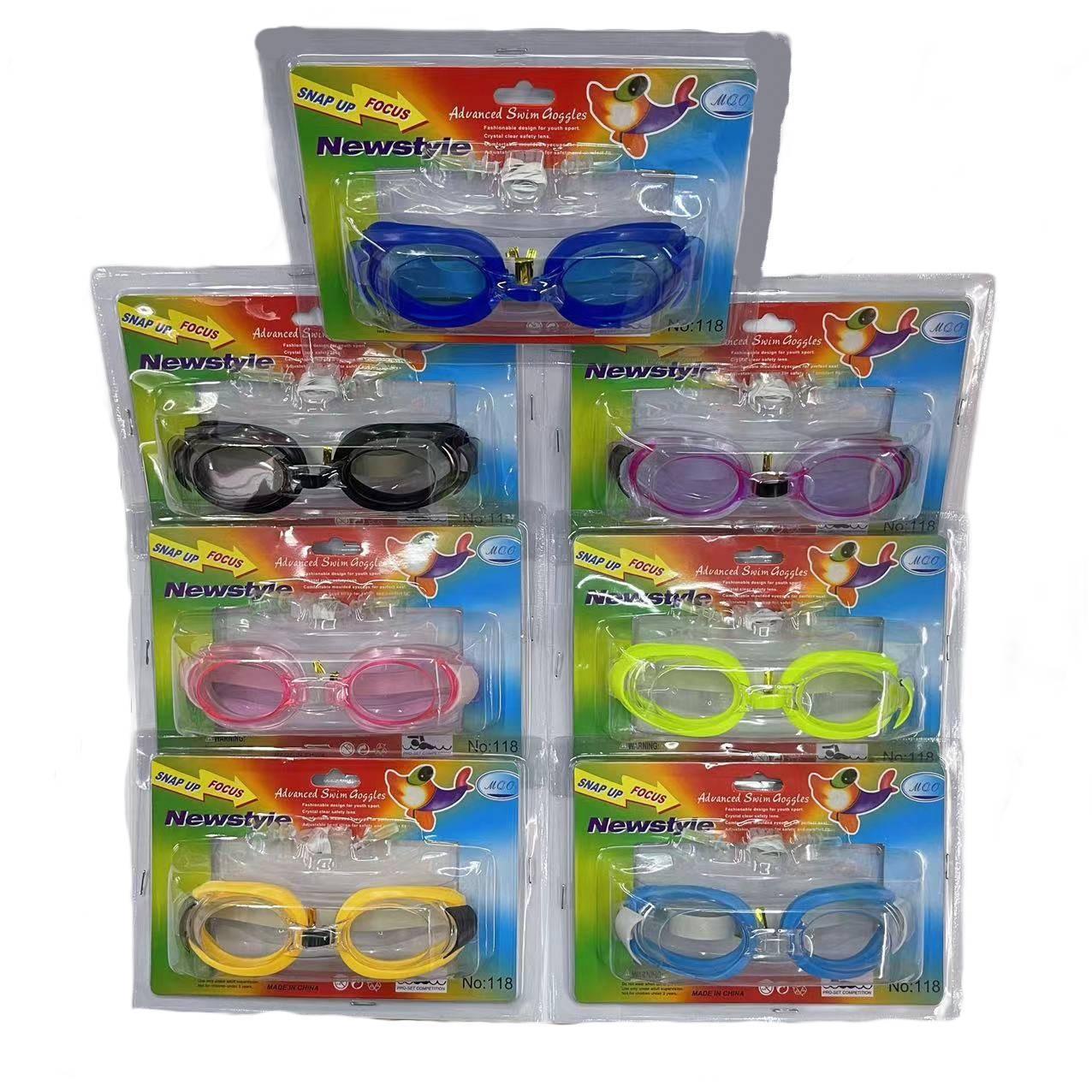 Swimming Goggles Waterproof HD Beginner Set Send Earplugs Nasal Splint Adult Children blister Packaging Swimming Goggles